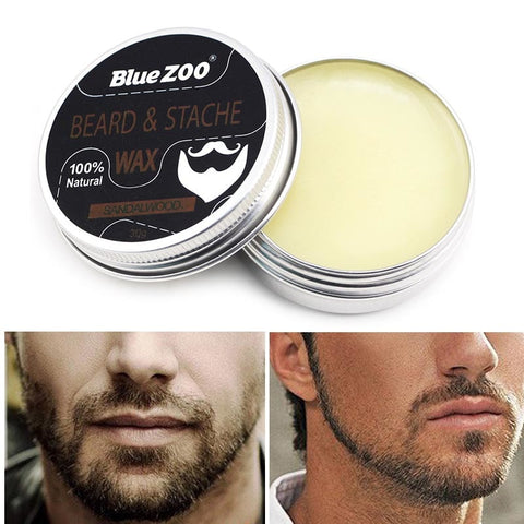 100% Natural Beard & Stache Wax Smooth Grooming Beard Balm Moisturizing Healthy Moustache Cream Gentlemen Beard Care Dropship