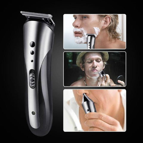 KM-1407 3 in 1 Electric Shaver Hair Trimmer Rechargeable Electric Nose Hair Clipper Professional Beard Razor Machine