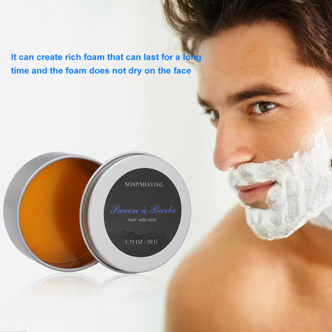 Shaving Cream Men's Beard Shaving Soap Round Facial Care Mustache Shaving Cream Barber Salon Tool
