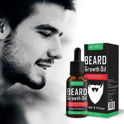 ALIVER Men Beard Growth Enhancer Facial Nutrition Moustache Grow Beard Shaping Tool Beard Care 30ml Beard Growth Enhancer
