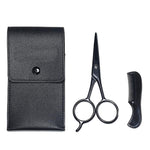 3pcs/4pcs Men Hair Cutting Beard Care Kit Square Bag Scissors Comb Shaving Set Grooming Trimming Styling Male Beard Care Tool