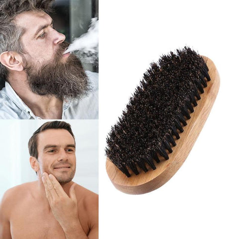 1pc Hot Men's Beard Brush Natural Boar Bristle Brush Salon Men Facial Massage Beard Cleaning Appliance Shave Brush Beauty Care